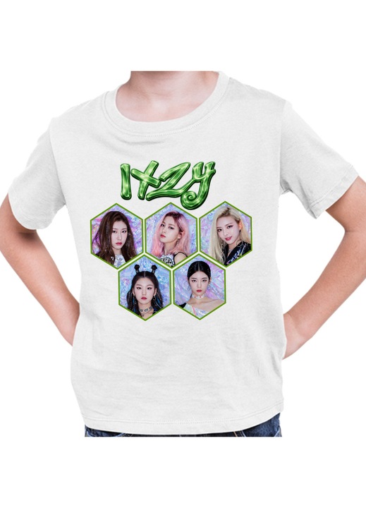 Gyerek Fiú Póló Itzy Yuna Kpop Merch, Fehér