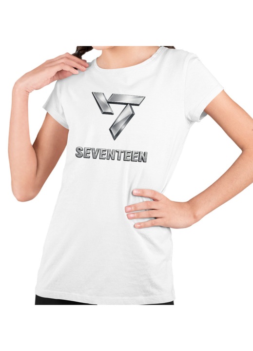 Gyerek Lány Póló Seventeen Kpop Junhui Merch, Fehér