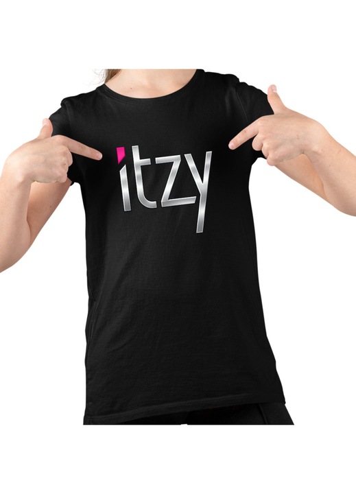 Gyerek Lány Póló Itzy Kpop Yeji Merch, Fekete