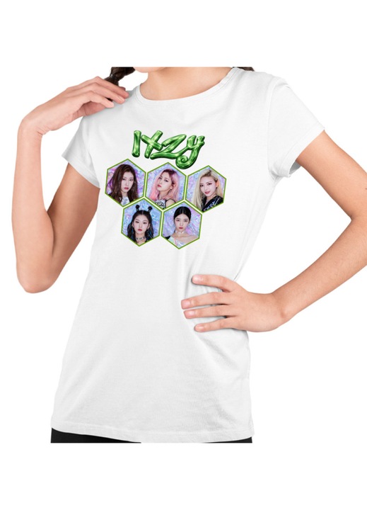 Gyerek Lány Póló Itzy Yuna Kpop Merch, Fehér