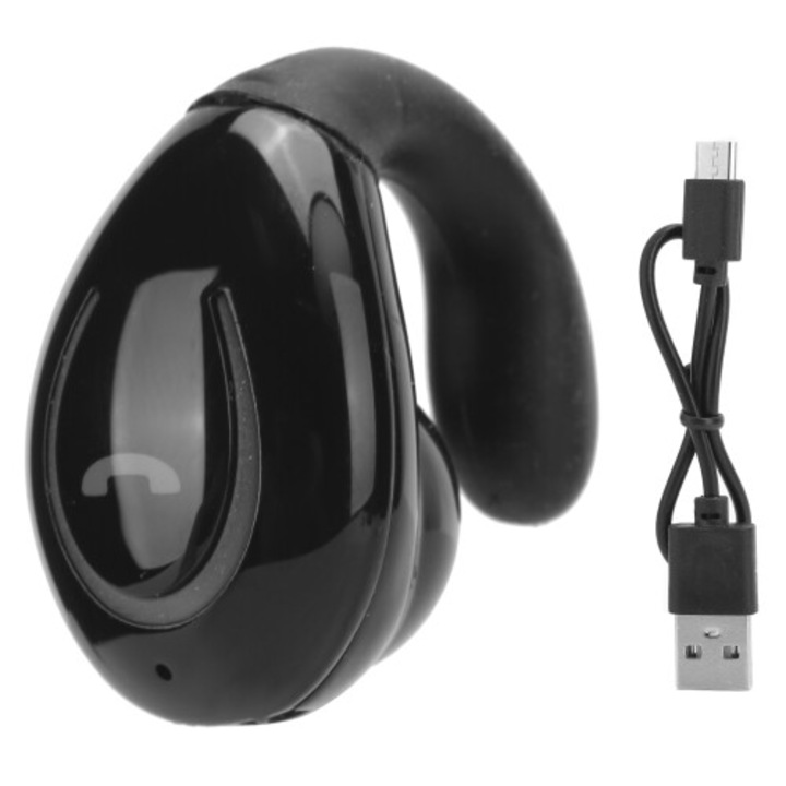 Nyitott fülű, vezeték nélküli Bluetooth 5.0 headset, kettős csatlakozással, ultrakönnyű kialakítás, erőteljes basszus, fekete