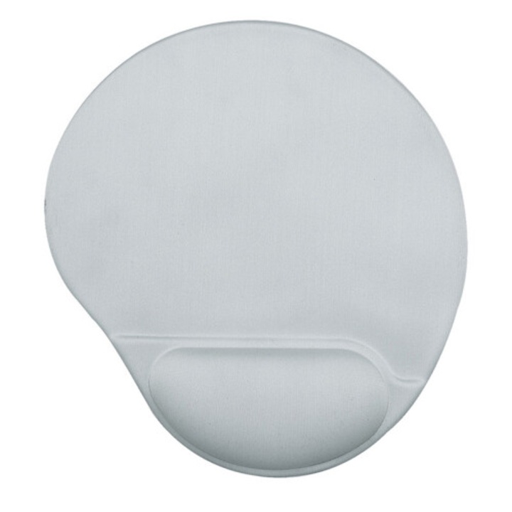 Mouse pad, covoras pentru mouse ergonomic cu suport gel pentru incheietura, suprafata neteda pentru control precis, materiale ecologice, design robust, baza anti-alunecare, gri, 1 buc