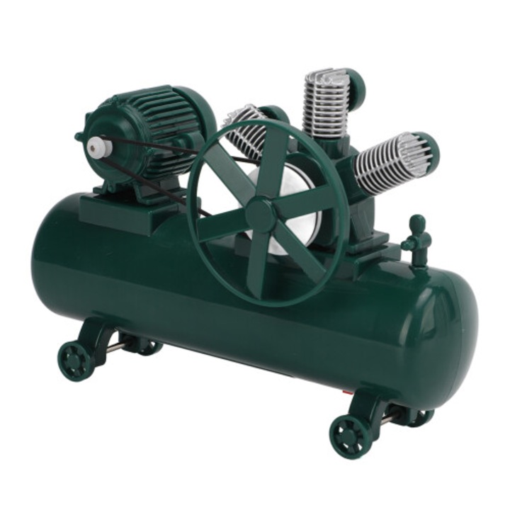 Compresor de aer / aerocompresor pentru masina RC, portabil, cu simulare la scara, constructie robusta, integrare usoara, verde