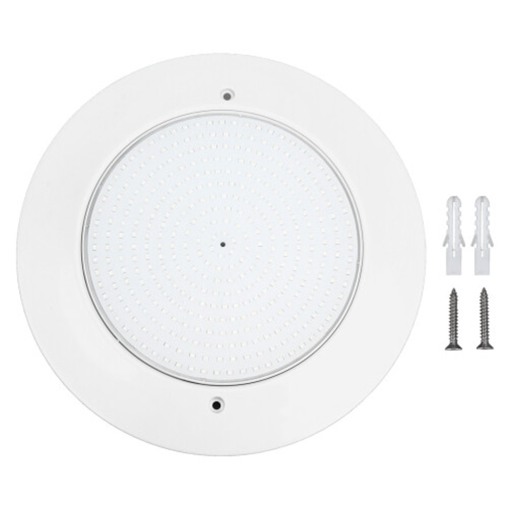 LED подводна лампа за басейн, потопяемо осветително тяло DC12V slim, с дистанционно управление, регулиране на яркостта и режим на синхронизация с музика, IP68 водоустойчива, Бяла, 1 бр