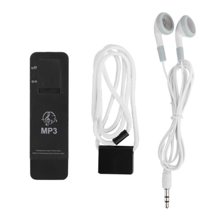 Player muzical portabil, baterie incorporata, compatibil MP3 WMA, difuzor extern, compact