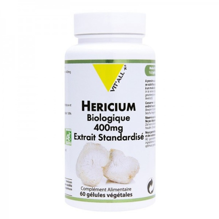 Хранителна добавка, VitAll+, Имунитет и мозъчна функция - Лъвска грива (Hericium), 400 mg x 60 капсули
