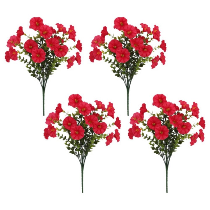 Flori artificiale pentru exterior set 4 piese rezistente la intemperii multicolor