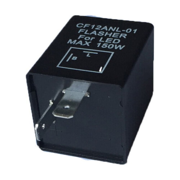 Releu semnalizare LED motocicleta 12V negru 3x3x3.9cm