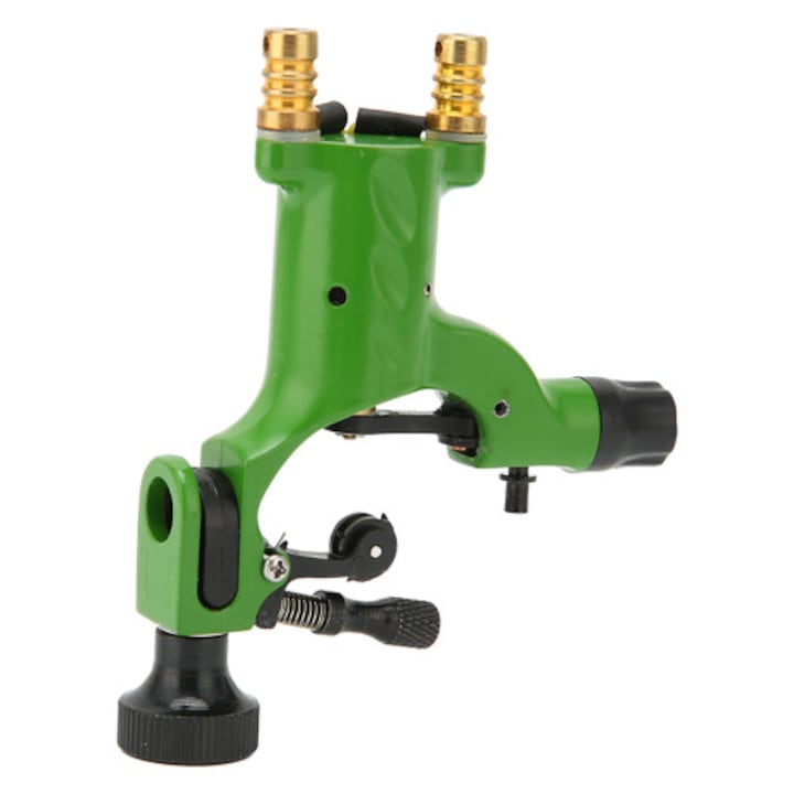 Masina rotativa de tatuat Precision, aparat de tatuat din aliaj de aluminiu, ergonomic, motor fara miez 6000-6500 RPM, functie liner si shader, functionare silentioasa, vibratii reduse, verde