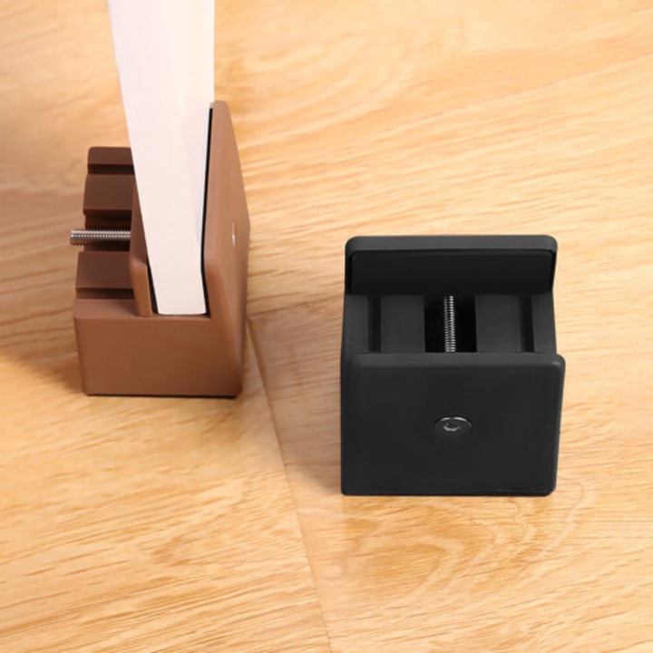 Ridicator pentru mobilier, suport reglabil din otel si abs, reglabil latime 10-37mm, capacitate 250kg, negru, 4 bucati, 8.3x7.0x5.5 in