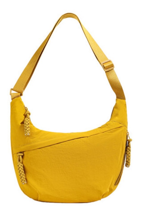 Női válltáska nylon sárga 37x5x25cm 3 részes szett téli kiegészítők