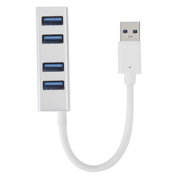 USB Multiport Hub Adapter Alumínium 4 USB3.0 Port Fekete