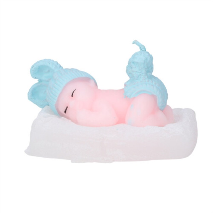 Topper pentru tort/figurina pentru tort bebelus dormind, lucrat manual, din material rezistent, parfumat, multicolor, 1 buc