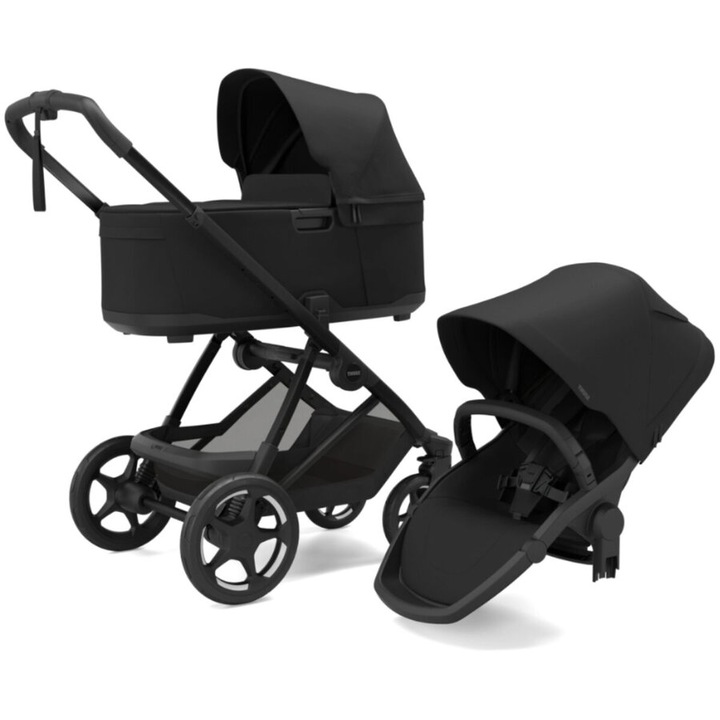 Set Carucior Thule Charm 2 in 1, sezut + landou, Negru