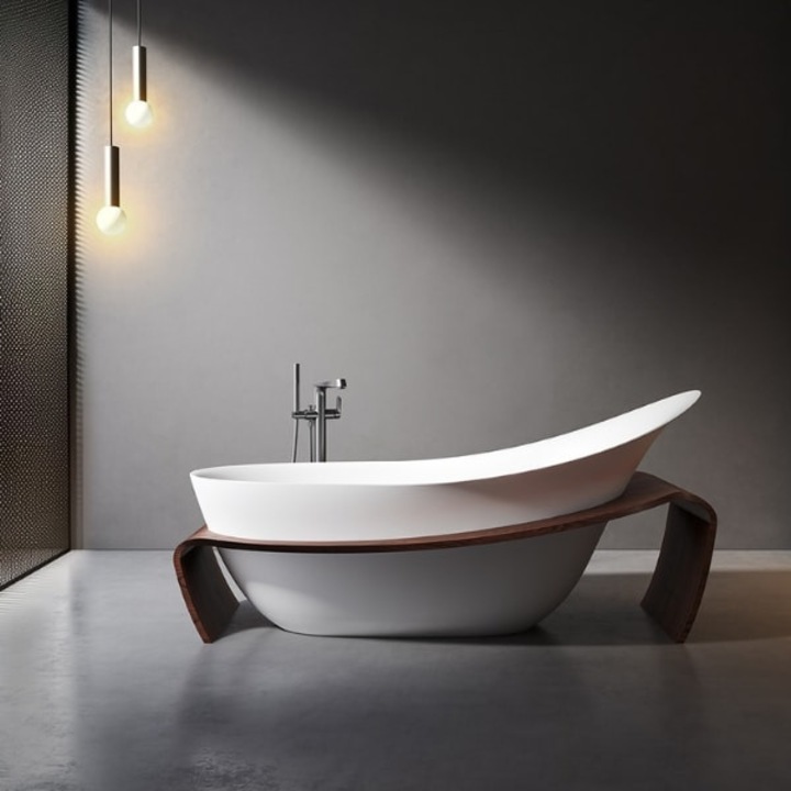 Cada freestanding ONDA 1827x1080x838 din compozit, hand-made