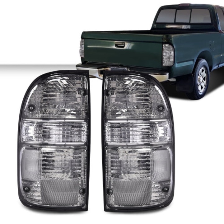 Hátsó lámpák, féklámpák Toyota Tacoma 2001-2004-hez, OE kódok 81560-04060/81550-04060, plug-n-play beszerelés, vízálló, átlátszó lencsék, 1 pár