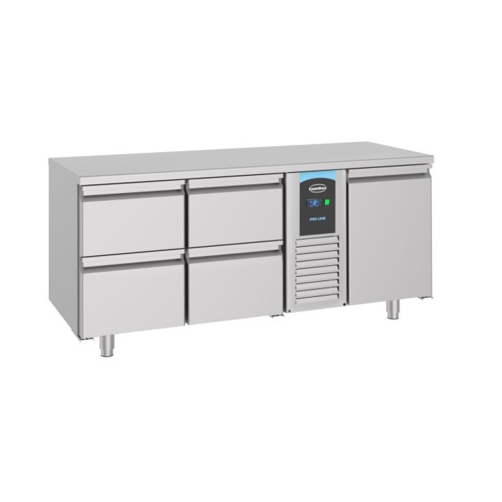 Masa de lucru frigider (700) cu 1 sertar si 4 sertare, monobloc, Energy Line, CombiSteel