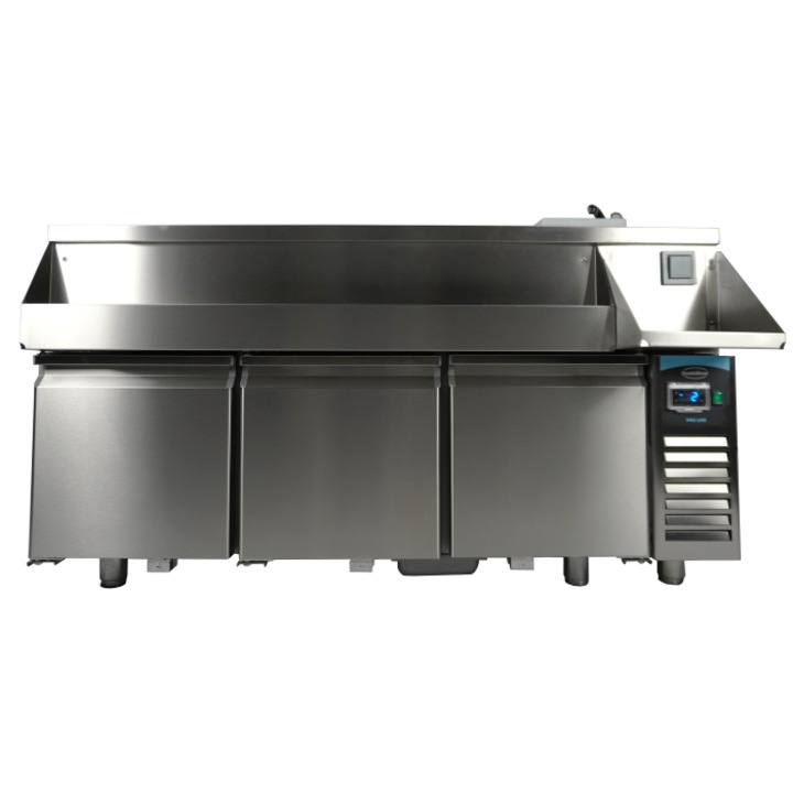 Banc de lucru refrogerat, cu 3 usi si statie de bar pentru cocktailuri, Combi Steel