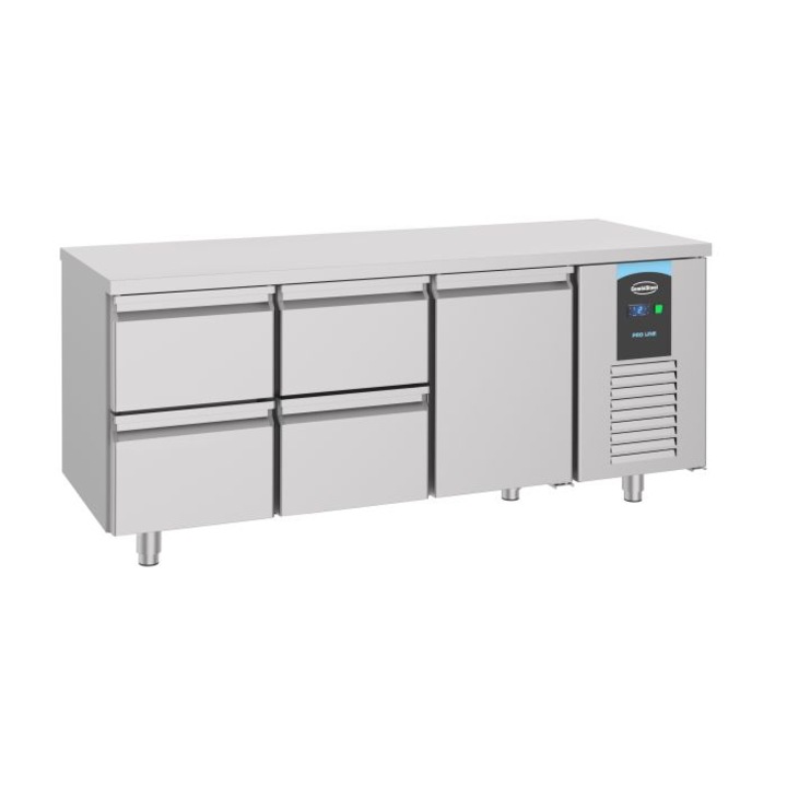 Banc de lucru refrigerat 700, 1 usa, 4 sertare, Energy Line, CombiSteel