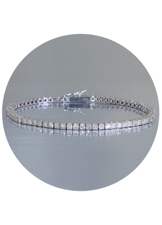 Bratara Tennis din Aur Alb 14K cu Diamante Naturale