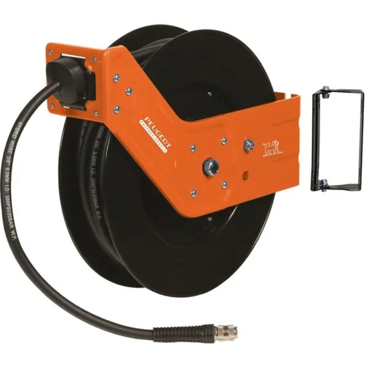 Tambur automat pentru compresor, Peugeot, 20m furtun, suport pivotant 180 grade