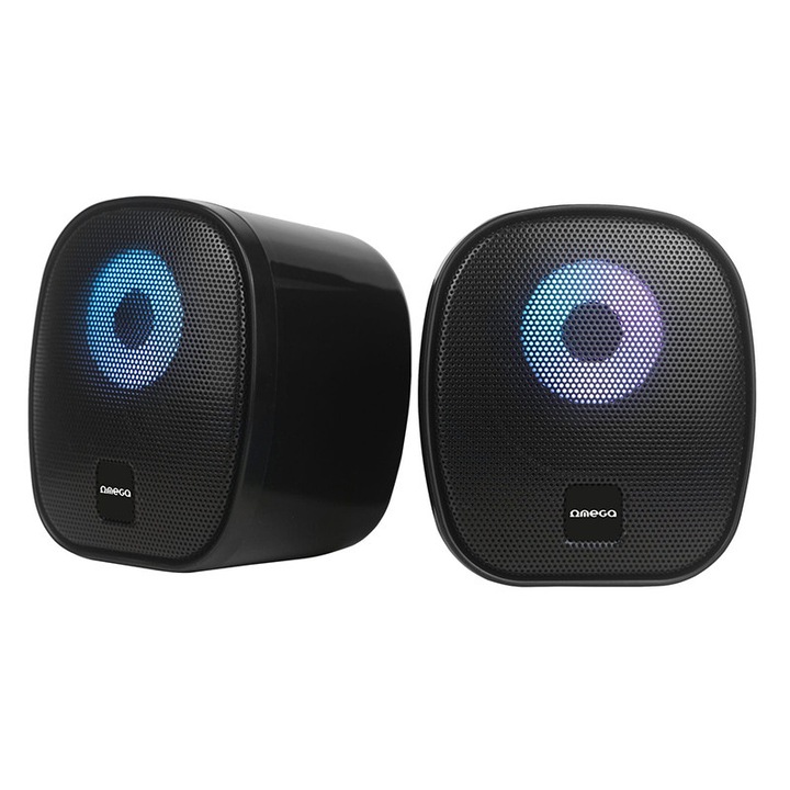 Omega PC sztereó hangszórók 2.0 6W RMS RGB USB 3.5mm