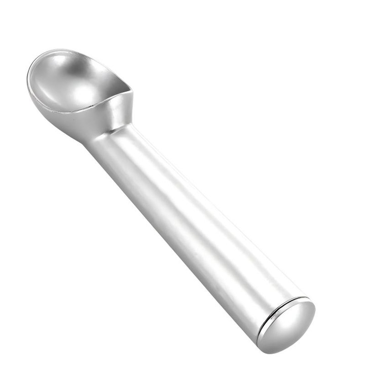Lingura pentru inghetata, 18.5 cm, aliaj aluminiu, negru-argintiu, antiaderenta