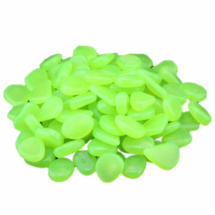 50 db foszforeszkáló kő készlet, akvárium és kerti dekoráció, többszínű, 2-3cm