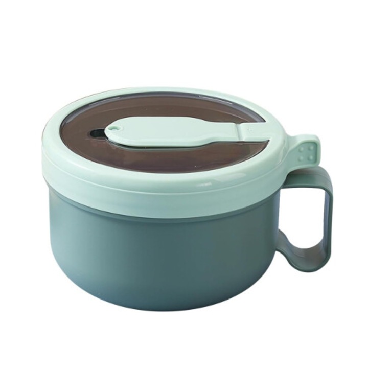 Ramen tál fedővel, 850ml, műanyag, hőálló fogantyú, mikrohullámú sütőbe