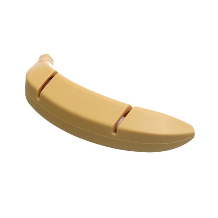 Késélező/kézi élező Banana, fehér korund hegy, csúszásmentes, sárga, 13.5x4x3 cm
