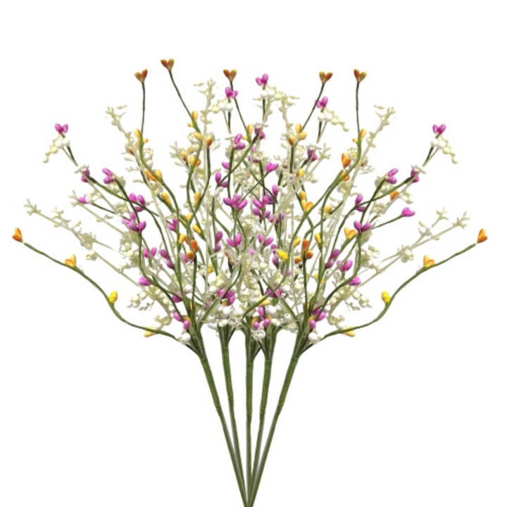 Tulpini flexibile flori artificiale Baby's Breath, alb, 30x5cm