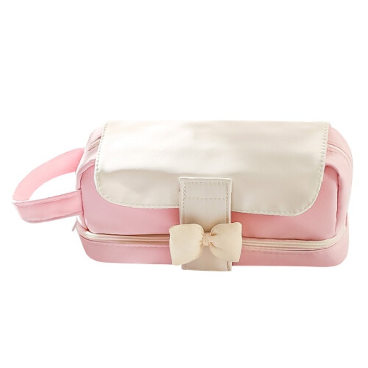 Penar cu funda si design bicolor, capacitate mare, multicolor, 22x10x5cm