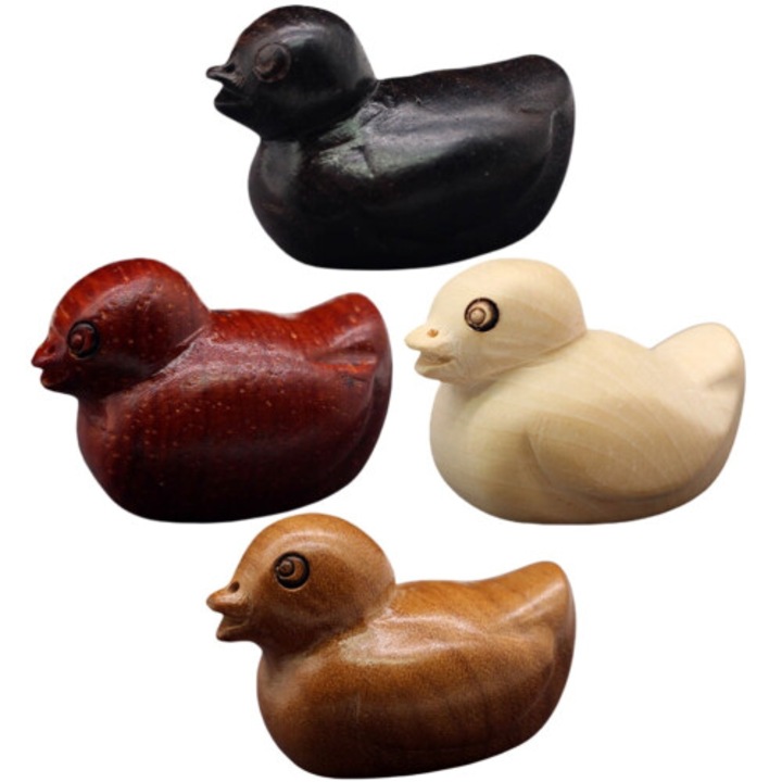 Figurine lemn mini set 4 piese, 2.5x1.8x1.7cm, natural
