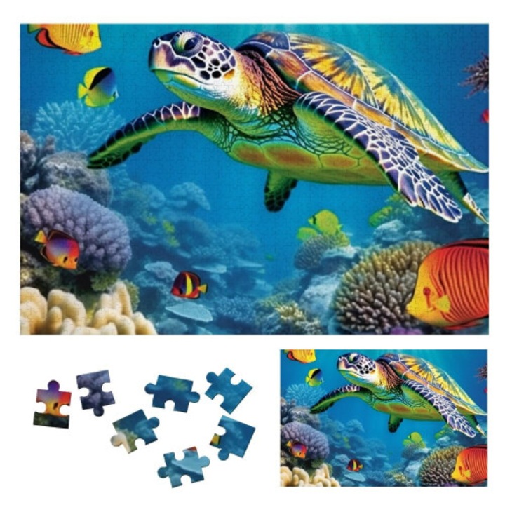 Fajáték puzzle, 1000 darabos, többszínű, 70x50cm