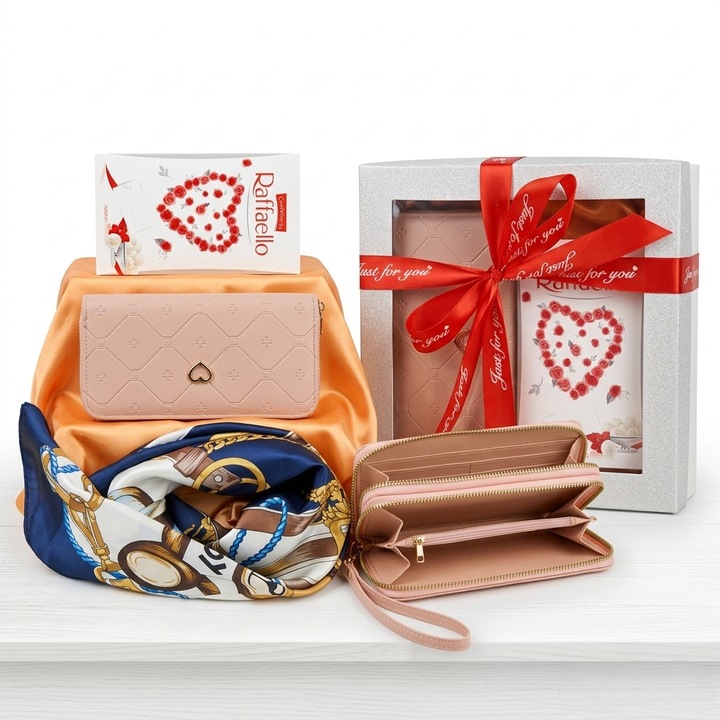 Set Cadou Hivas Elegant cu Portofel Dama Roz