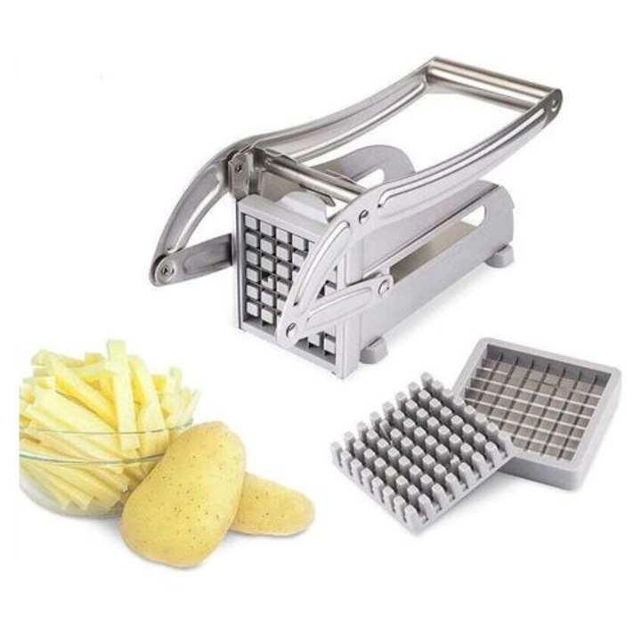 Feliator manual inox, 2 lame, dimensiuni diferite, argintiu