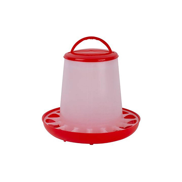 STREND PRO GOODFARM PH madáretető, csirkeetető, műanyag, rácsos védelemmel az eleség pazarlása ellen, felfüggeszthető, piros/fehér, 3 kg