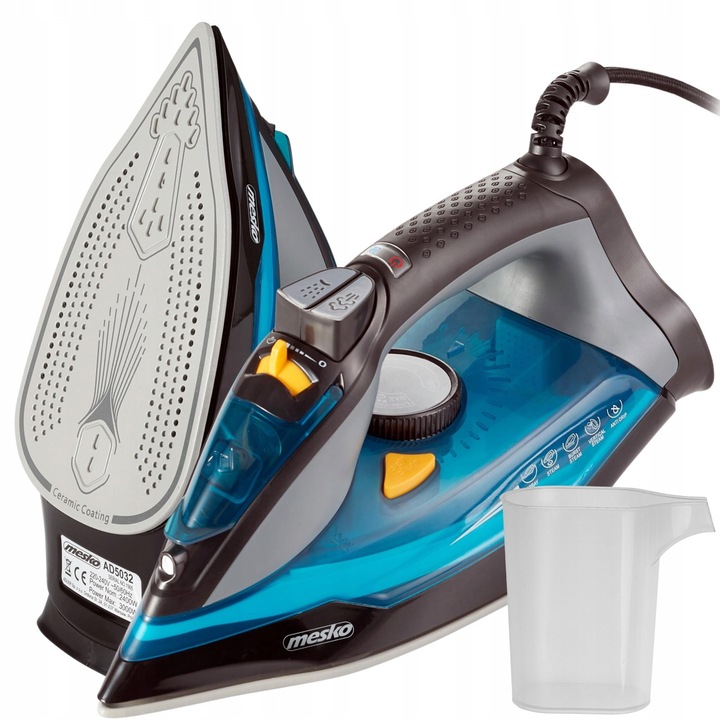 MESKO HOME 3000W kerámia gőzölős vasaló 28x12x14cm