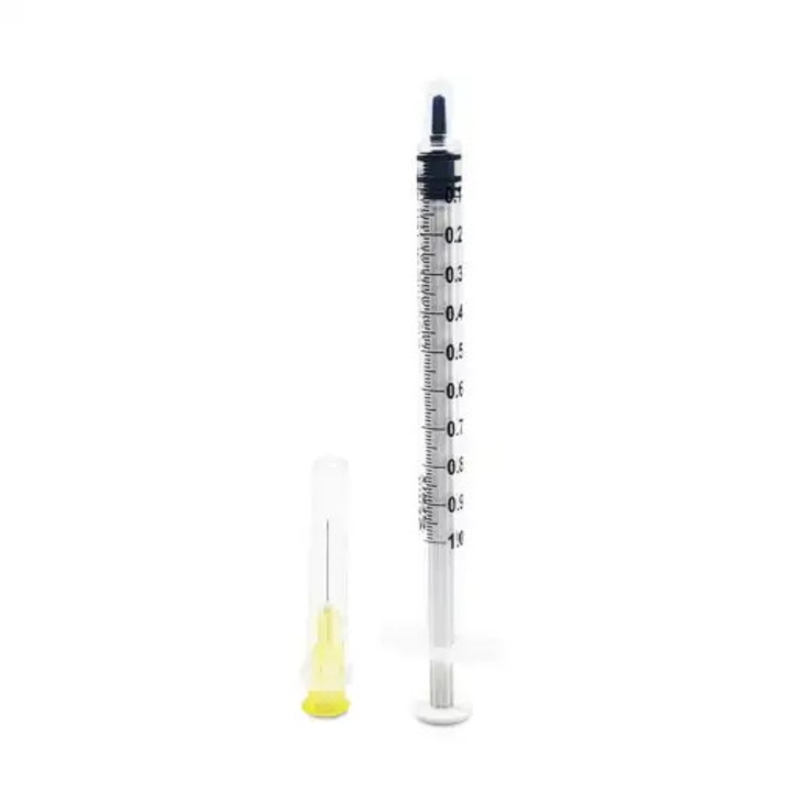 Set 100 bucati Seringi insulina 1ml cu ac detasabil 30 G (0.30 mm X16 mm) si 3 componente