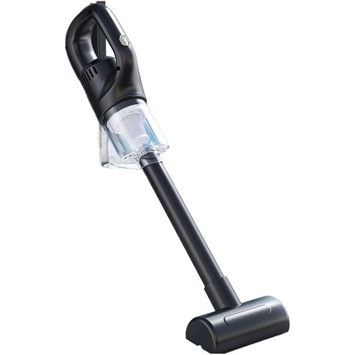 Aspirator de mana, mini pliabil, fara fir reincarcabil, cu aspiratie puternica si accesorii 2-in-1, negru, 1 buc