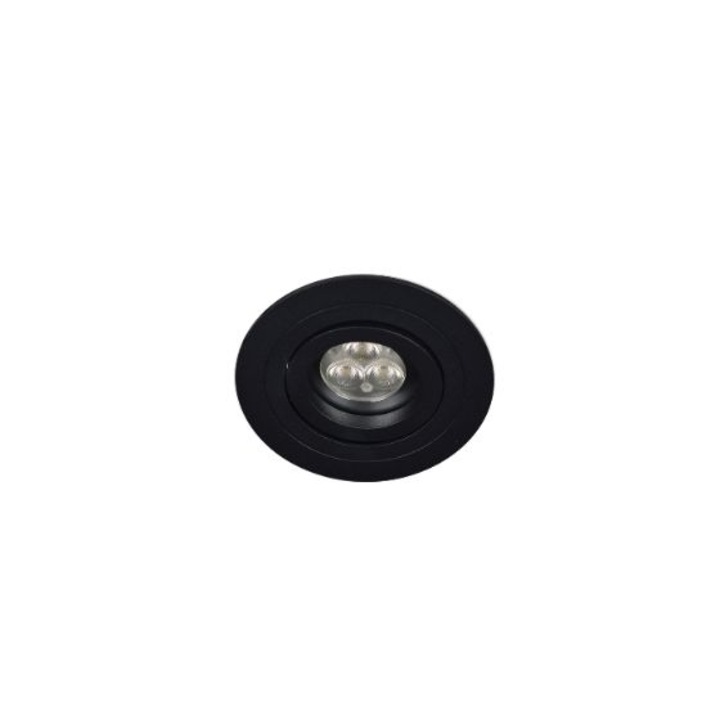 BPM 5210GU kerek beépíthető LED spotlámpa, fekete, 9.2x9.2cm, 50W