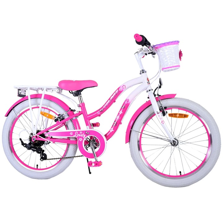 Bicicleta Volare Lovely pentru copii - Fete - 20 inch - Roz - 7 viteze