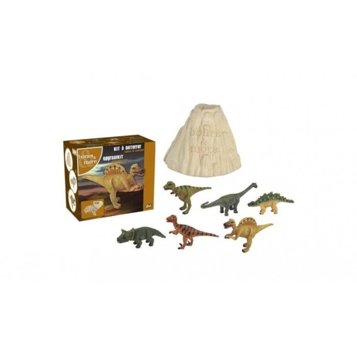 Фигурка динозавър Bones&More, разкопки на вулкан, 7x8см
