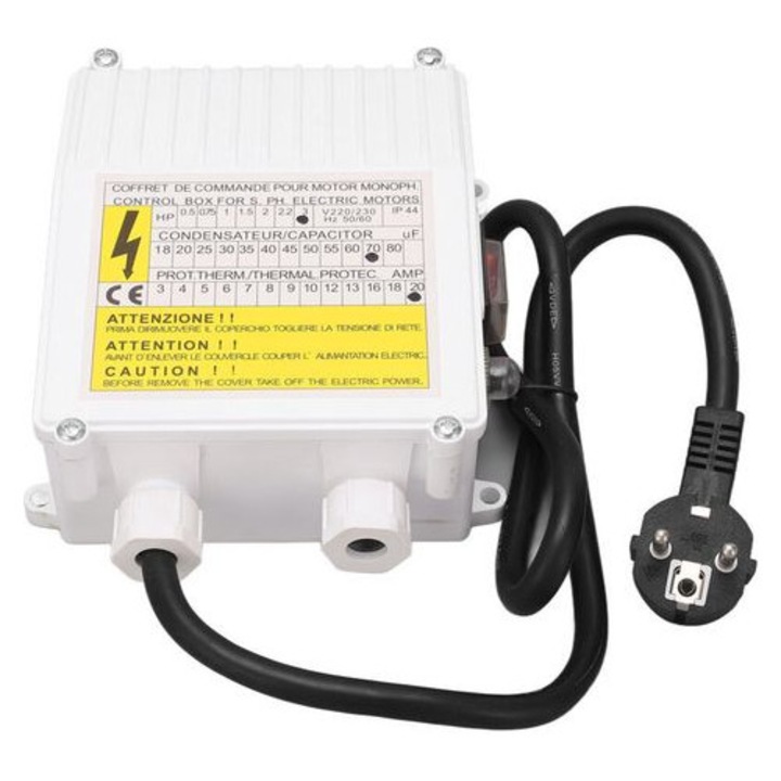 Merülő szivattyú vezérlődoboz 3HP 2.2kW 70uF 20A rozsdamentes acél