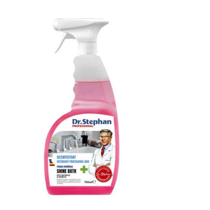 Dezinfectant baie Dr. Stephan Shine-Bath 750ml, roz, acțiune bactericidă și levuricidă
