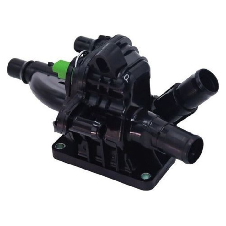 Motor hűtőfolyadék termosztát, hőmérséklet-szabályozó, 1336AX 9684588980, házzal és érzékelővel, nyitási hőmérséklet 83°C, kompatibilis Peugeot 208/207/308/508/2008/3008, Citroen C3/C4 Picasso, DS3/DS4/DS5 modellekkel, Fekete, 1 db