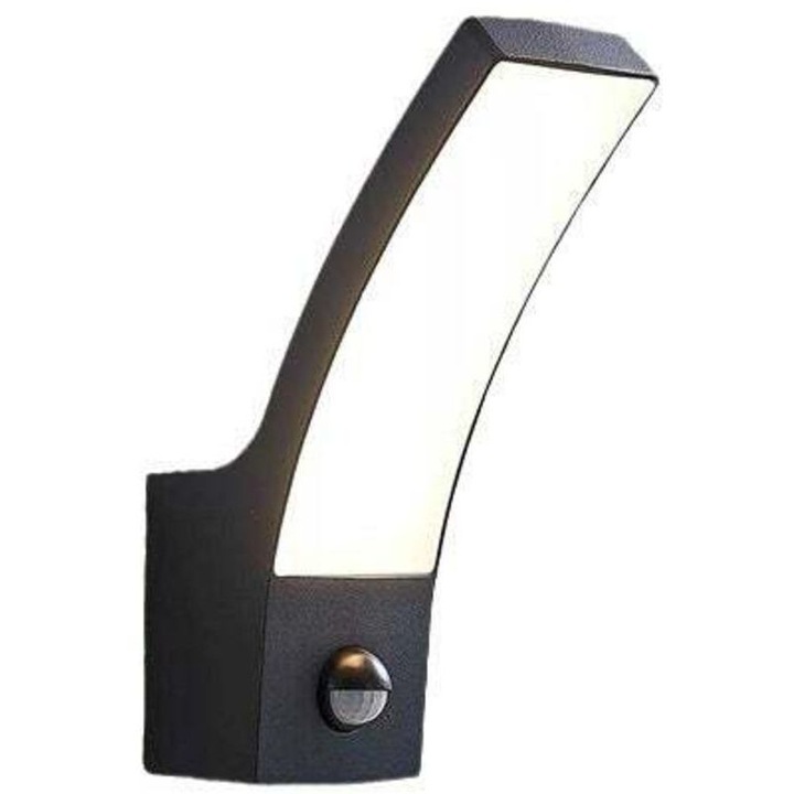 Aplica LED exterior, lumina de perete, 15W, 1000 lm, cu senzor miscare PIR 140° si senzor crepuscular, IP54, 4000K, Negru
