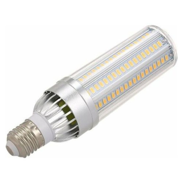 LED kukorica izzó, 50W, E27, 350W izzószálas megfelelője, 5000 lm, 3000K meleg fehér, alumínium/PC, nem szabályozható, 360°