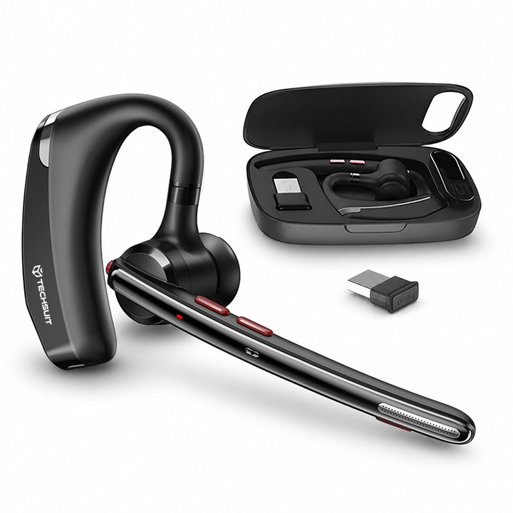Casca Premium Bluetooth Headset SoundForce Pro (G10) - BT5.1, Dual-Mic ENC, 25H Beszélgetési Idő - Fekete