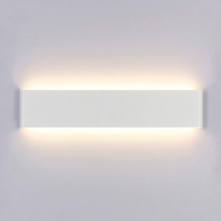 Aplica de perete LED, lampa de perete moderna 40 cm, 14W 3000K (alb cald), 1600 lm cu transformator integrat, alb, 1 bucata, Clasa A+